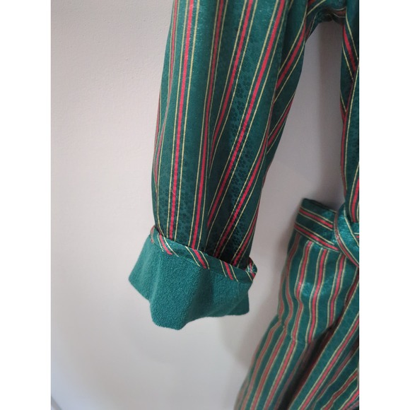 Victoria's Secret Vintage Gold Label Green Red Striped Robe - Picture 2 of 4
